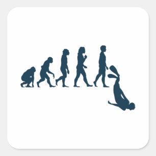 Sticker Carré Free Diver Evolution Plongée Apnea Diver gratuit