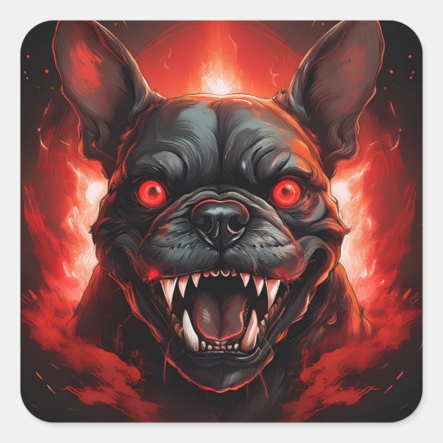 Sticker Carré French Bulldog Gone Wrong (Devant)