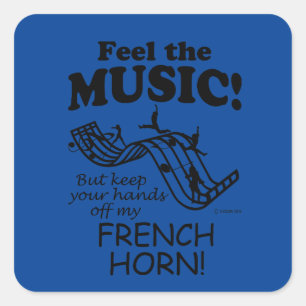 Sticker Carré French Horn Sentez L'Autocollant Carré Musique