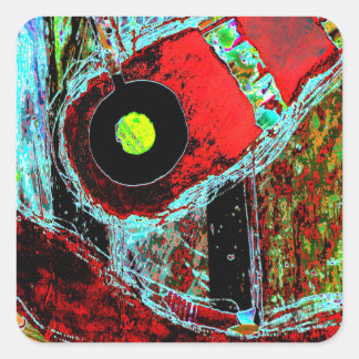 Sticker Carré Frequency Serpent – Abstract Energy Compact Mirror