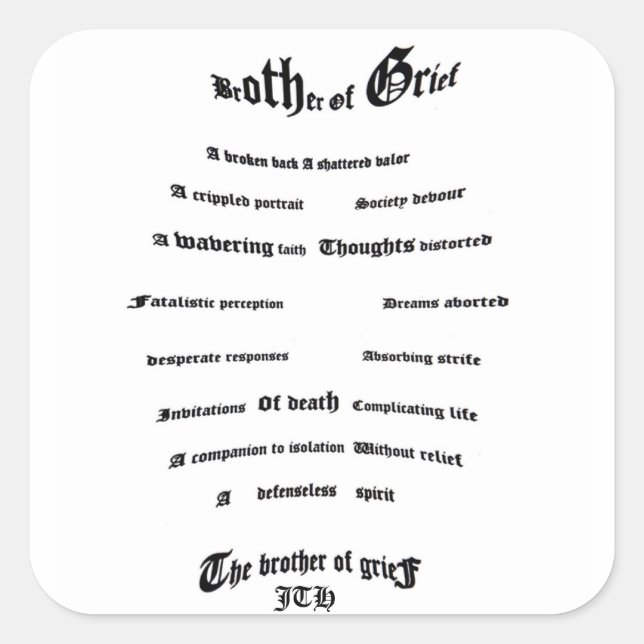 Sticker Carré Frère du deuil (Devant)