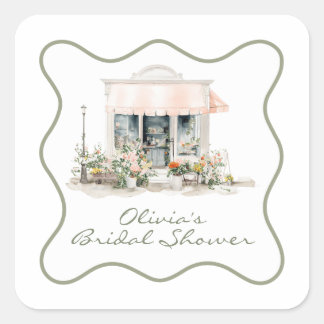Sticker Carré Fresh off the Market Bridal Shower