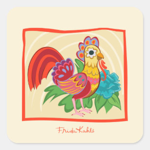Sticker Carré Frida Kahlo Chicken Graphic