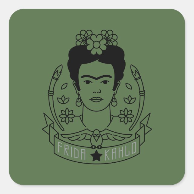 Sticker Carré Frida Kahlo | Héroïne (Devant)