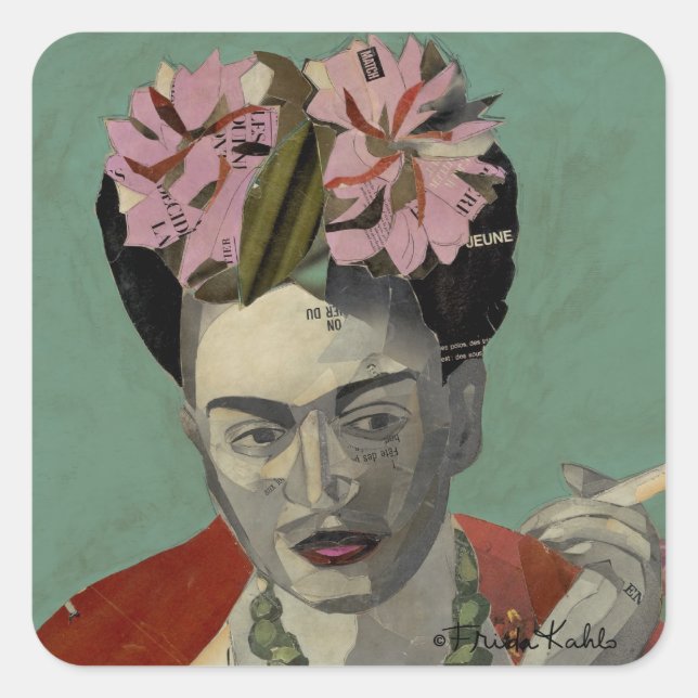 Sticker Carré Frida Kahlo par Garcia Villegas (Devant)