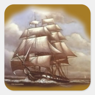 Sticker Carré Frigate "Old Ironsides" Constitution américaine