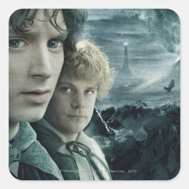 Sticker Carré FRODO™ et Samwise Close Up (Devant)