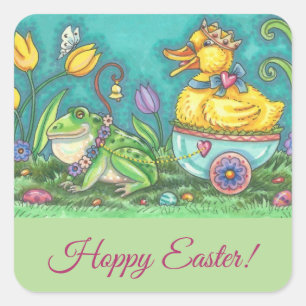 Sticker Carré FROG & DUCK EASTER EGG, CUTE STICKKERS Sheet
