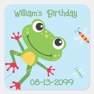Sticker Carré Frogtastic Leaping Frogs Anniversaires de enfants 