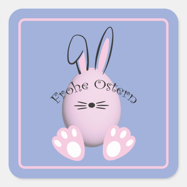 Sticker Carré Frohe Ostern Joyeux Pâques (Devant)