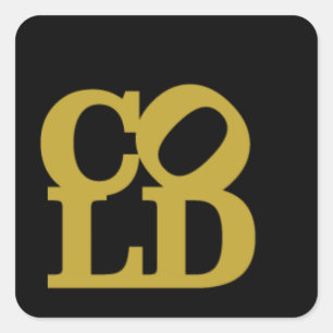 Sticker Carré Froid - or sur le noir