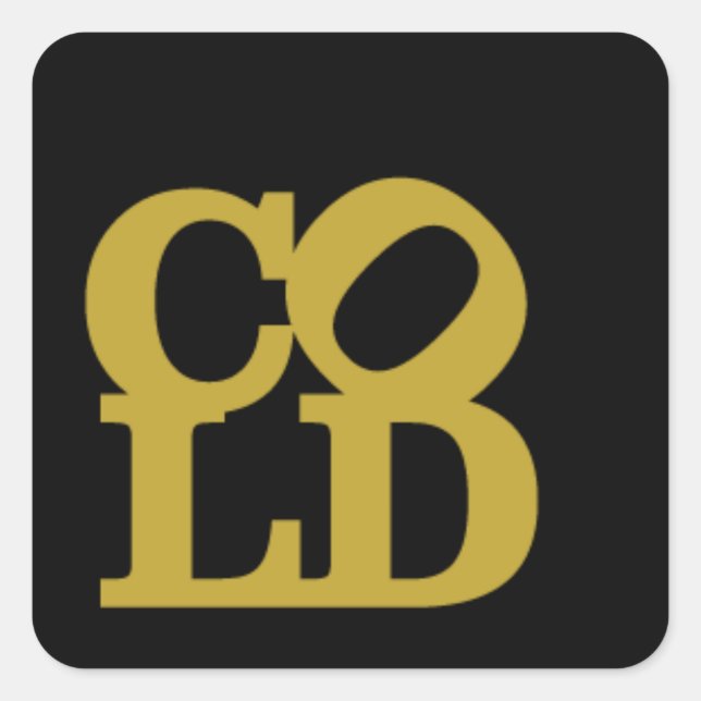 Sticker Carré Froid - Or sur Noir (Devant)