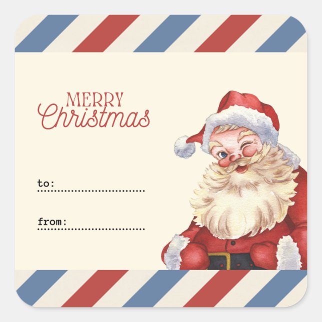 Sticker Carré From Santa Claus please Deliver to Christmas  (Devant)