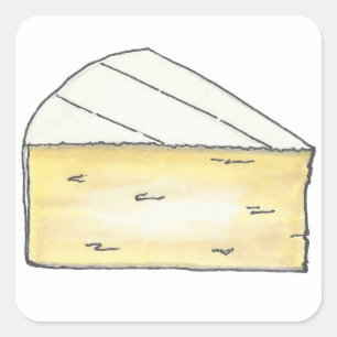 Sticker Carré Fromage de brie crémeux Poisson Aliment alimentair