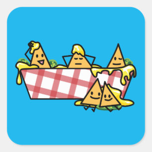 Sticker Carré Fromage fondu Nachos Jalapeno chips tortilla Nacho