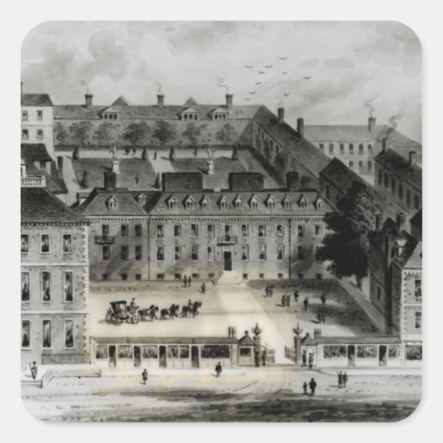 Sticker Carré Front sud de Leicester House, vers 1720 (Devant)