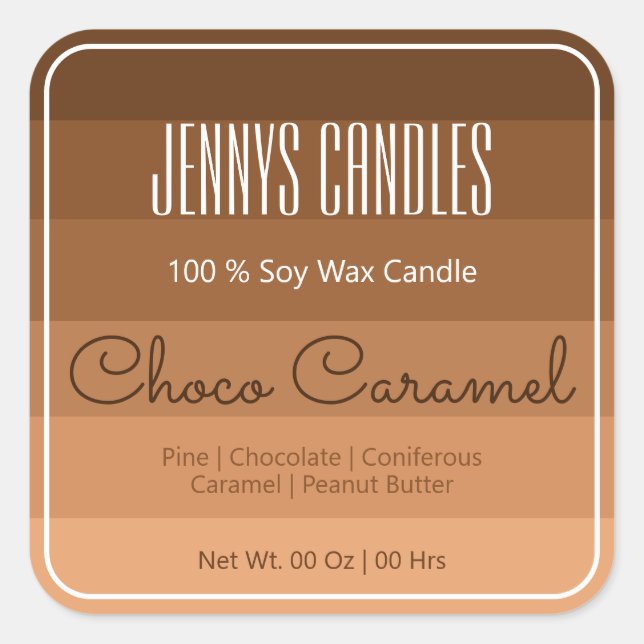 Sticker Carré Frontière Carré moderne Pastel Rainbow Ombre Brown (Devant)