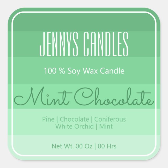 Sticker Carré Frontière Carré moderne Pastel Rainbow Ombre Turqu (Devant)