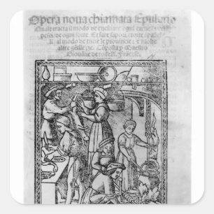Sticker Carré Frontispiece à un livre de cuisine italien