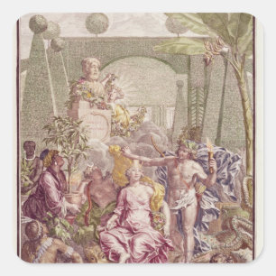Sticker Carré Frontispiece de 'Hortus Cliffortianus' par Carl