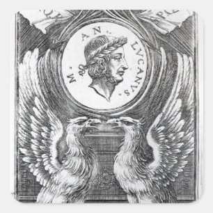 Sticker Carré Frontispiece to 'Lucan's Pharsalia'