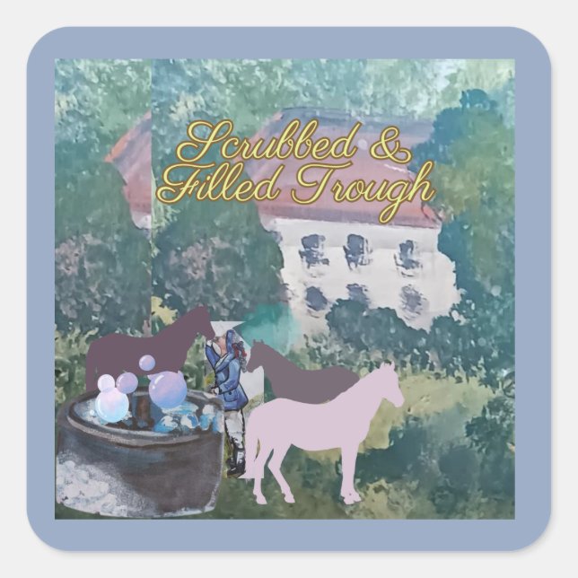 Sticker Carré frotté et fourré (Devant)