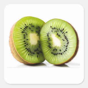 Sticker Carré Fruit kiwi vert