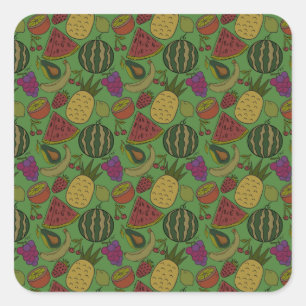 Sticker Carré Fruit motif transparent   motif de surface de frui