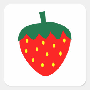 Sticker Carré Fruit rouge Fruit Ferme de baies Produits d'été