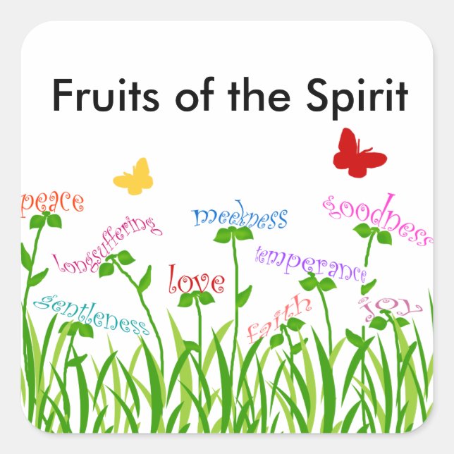 Sticker Carré Fruits of the Spirit garden products (Devant)