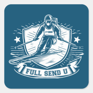 Sticker Carré Full Send University Skiing