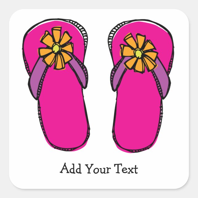 Sticker Carré Fun and Funky Flip Flops (Devant)