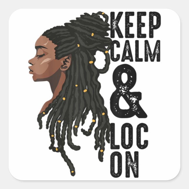 Sticker Carré Funky Black Melanin Dreadlocks Cadeau mignon Afro  (Devant)