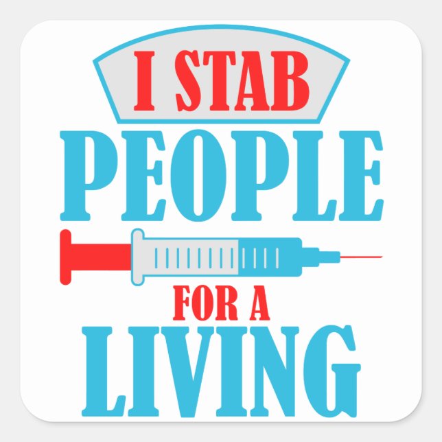 Sticker Carré Funky Phlebotomist Blood Lab Phlebotomie Lab Tech (Devant)