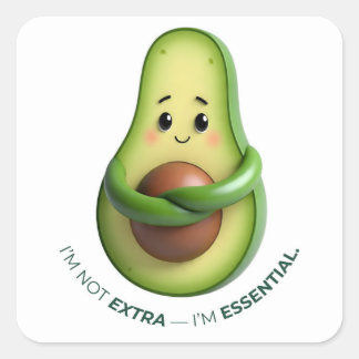 Sticker Carré Funny Avocado Tote – I’m Not Extra, I’m Essential