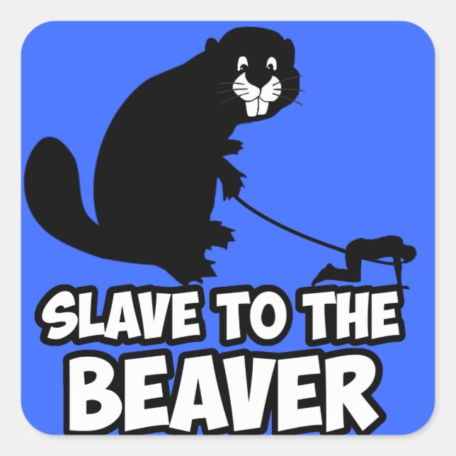 Sticker Carré Funny Beaver (Devant)