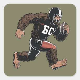 Sticker Carré Funny Bigfoot Sasquatch Imaginaire Football Sport