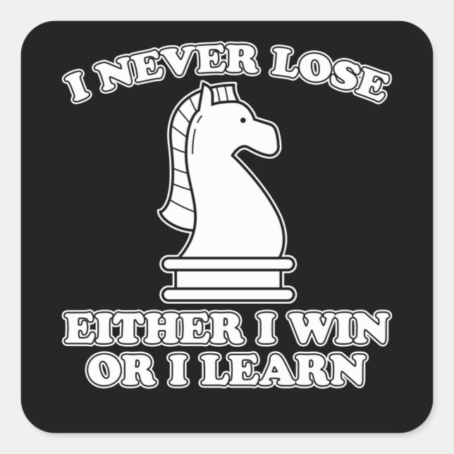Sticker Carré Funny Chess Piece Chess Player Fun Chess Game Gift (Devant)