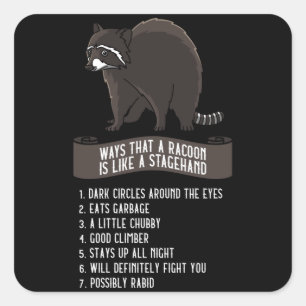 Sticker Carré FUNNY CITE Stagehand Cadeau Roadie Stage Crew