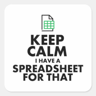 Sticker Carré Funny Excel Spreadsheets Lover Gift