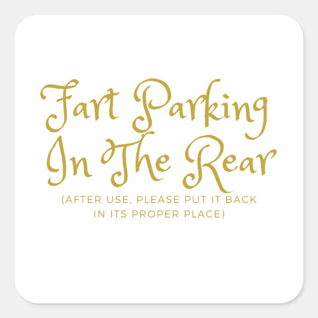 Sticker Carré Funny Fart Parking (Devant)