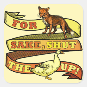 Sticker Carré Funny Fox Duck Animal Pun