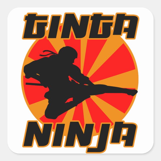 Sticker Carré Funny Ginga Ninja Ginger Red Hair Humour rousse (Devant)