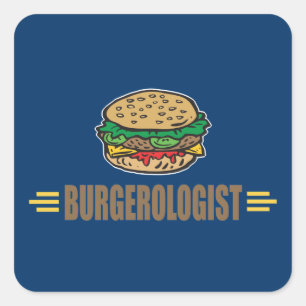 Sticker Carré Funny Hamburger