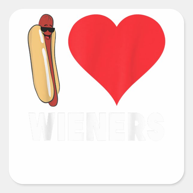 Sticker Carré Funny Hot Dog Design (Devant)