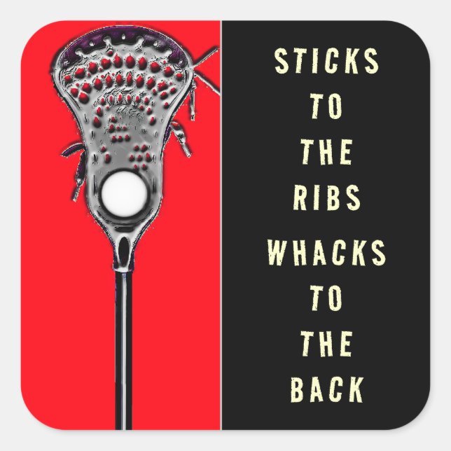 Sticker Carré Funny Lacrosse Sports (Devant)