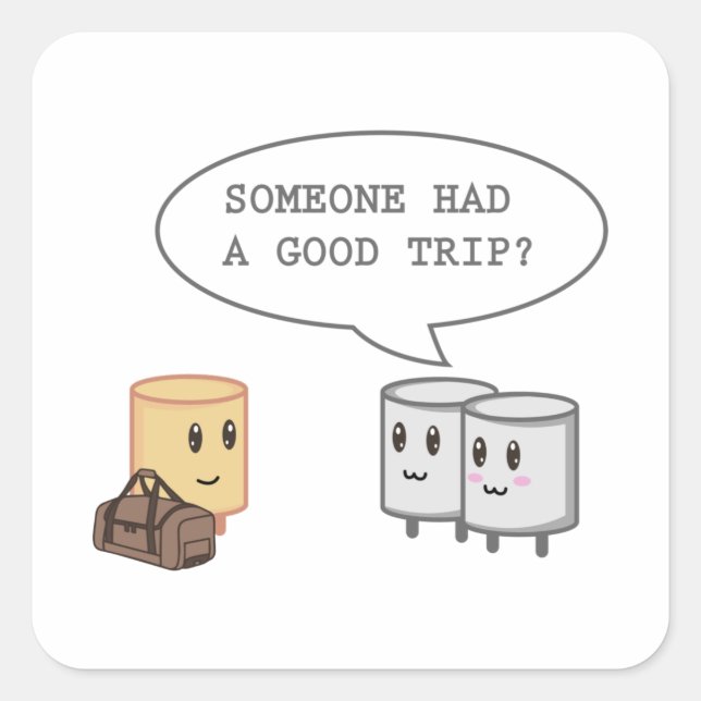 Sticker Carré Funny Marshmallow Funny Camping Smores Hommes Femm (Devant)