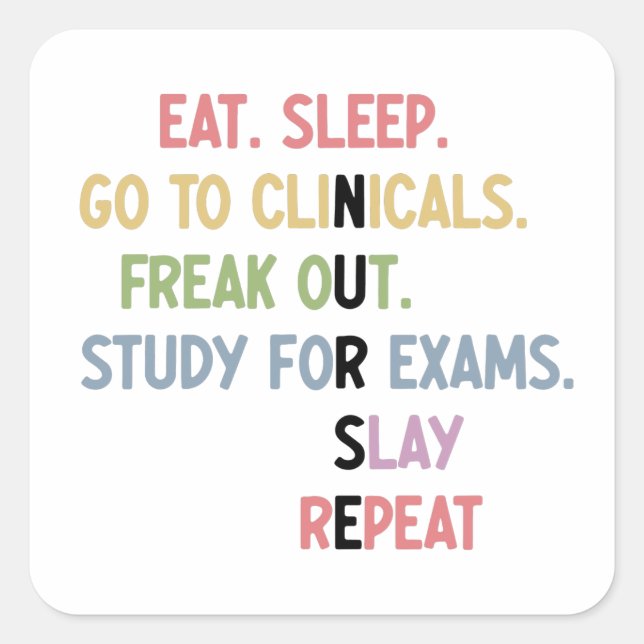 Sticker Carré Funny Nurse School Student Future Nurse Cadfts (Devant)