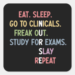 Sticker Carré Funny Nurse School Student Future Nurse Cadfts