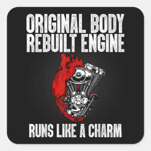 Sticker Carré Funny Open Heart Chirurgie Récupération Survivant 